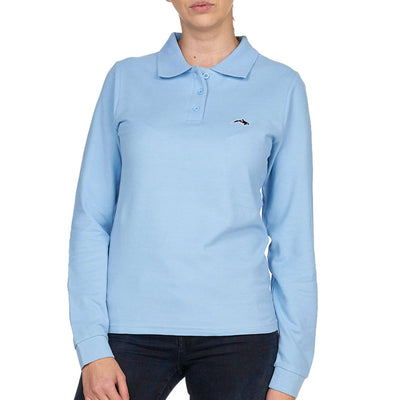 Killer Whale Ladies Long Sleeve Polo Shirts Cotton Golf Tops for Women